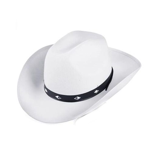 Chapeau De Cowboy, Blanc, Chapeau De Feutre, Shérif, Far West, Déguisement, Costume, Carnaval, Fête À Thème,Blanc,Taille Unique
