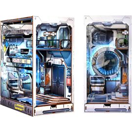 DIY Livre Nook Kit de BRICOLAGE Miniature maison de Poupées avec des Meubles et de la LED en Bois 3D Puzzle serre-livres de Bibliothèque Insérer le Décor de la Créativité