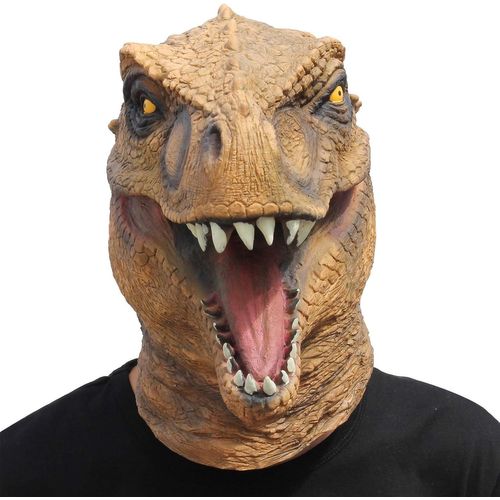 Halloween Costume De Fête Latex Masque De Tête D'animal Dinosaure T-Rex Robe De Fantaisie