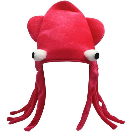 Rouge Chapeau D'halloween Poulpe Chapeau, Drôle De Peluche Animal Chapeau Pour Les Adultes Et Les Enfants Cosplay Chapeau Costume Accessoires Halloween, Noël, Carnaval, Soirée À Thème