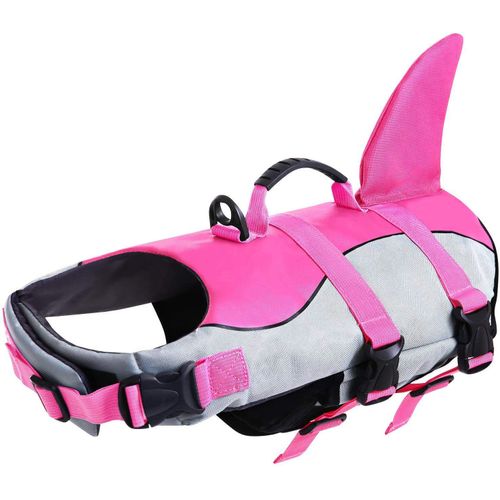 Gilet De Sauvetage Réglable Pour Chien Avec Poignée Soft, Flotteur Pour La Piscine, De La Plage Et De La Navigation, De Couleur Rose, Taille L