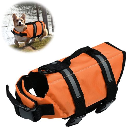 (Orange,Xl) Chien Gilet De Sauvetage, Réfléchissant Animaux Gilet De Flottaison, Chien Gilet De Sauvetage Avec Poignée, Ceinture Réglable Pour La Baignade Et Le Surf