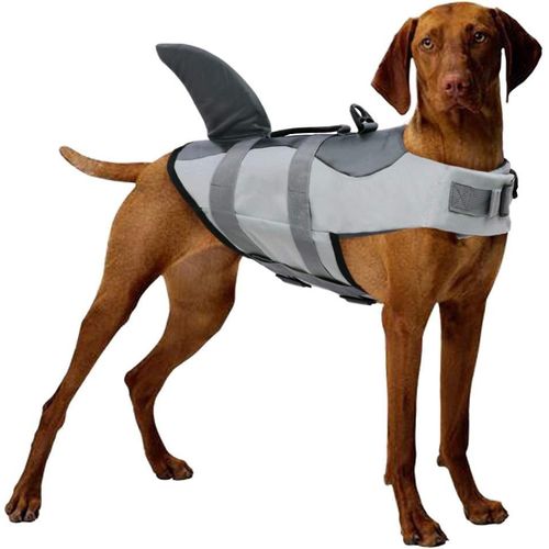 Réglable De Chien Gilet De Sauvetage Avec Poignée Soft Flottation Gilet De Sauvetage Pour Animaux De Compagnie De La Piscine, La Plage, La Navigation De Plaisance Gris, L