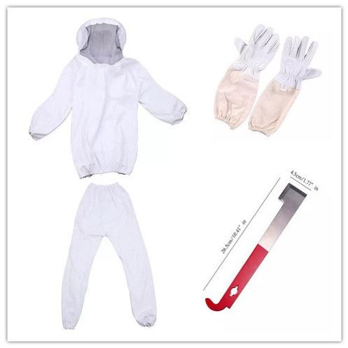 Apiculteurs Professionnels Costume (Comprend Veste, Pantalon, Gants, Grattoir) Blanc