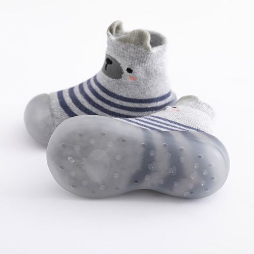Bébé Enfant En Bas Âge Anti-Dérapant Chaussettes Chaussons Épais Chaussures Gris Pantoufle De 12 À 18 Mois