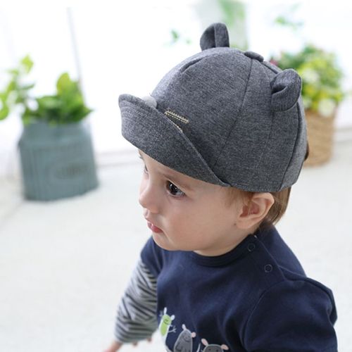 Enfants Bébé Lapin Visière De Casquette De Baseball De Coton Gris Foncé