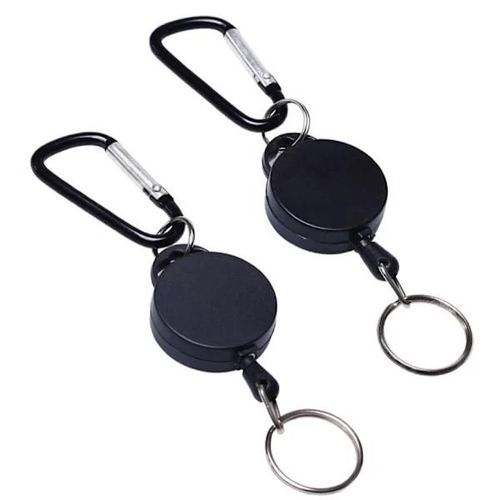2-pack extensible yo-yo porte-clés avec mousqueton Noir