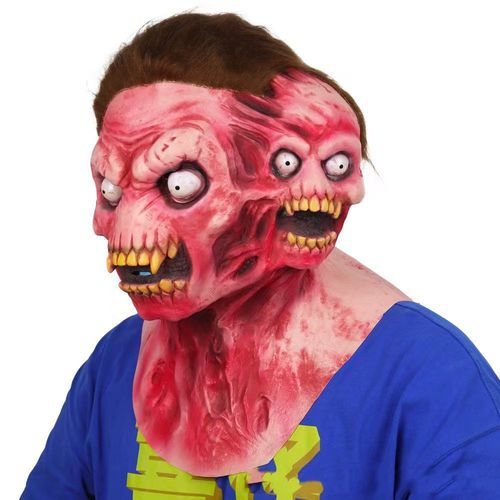 Halloween Effrayant Masque D'halloween Effrayant Masque Plein Visage En Latex Masque De Partie De Costume De Cosplay Prop Adulte Halloween Horreur Alien À Deux Têtes Masque Screamer Zombie Di