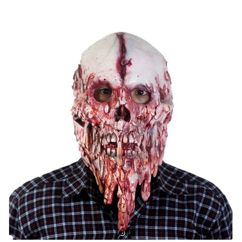 Effrayant De Marche Monstre Masque De Mort Zombie Effrayant Halloween Costume De Fête Plein De Latex Cosplay Accessoire Adulte Une Charogne Latex Masque