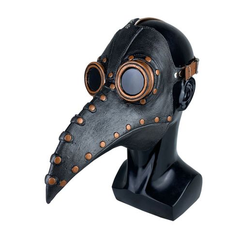 Masque D'halloween, Stégosaure Oiseau Médecin De La Peste Nez Long Bec Steampunk Cosplay Masque Halloween Costume De Latex Accessoires, Halloween Steampunk Masque Européenne Mede