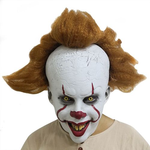 Masque D'halloween Pour Adultes Scary Clown Costumes Cosplay Partie, Masque D'halloween Cosplay Clown Latex Harnais Drôle De Masque D'horreur