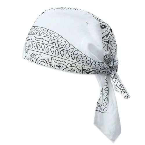 Séchage Rapide De Coton Chapeau De Pirate, De Plein Air, Randonnée À Vélo Imprimé Turban Blanc