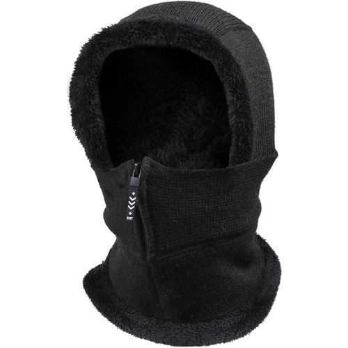 Qxer-Chapeau Cagoule Chaud D'hiver, Bonnet Cache-Cou Élastique, Chapeau D'écharpe De Couverture De Visage, Cagoule De Ski De Course Thermique Coupe-Vent Pour Hommes Femmes