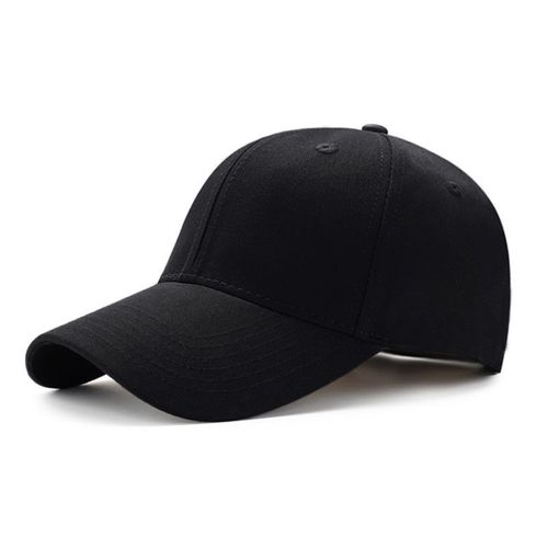 1 Pcs Noir De Plein Air Pour Adultes Casquette De Baseball, En Pur Coton Casquette À Visière