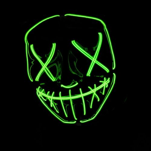 Kalanka-Masque Led La Purge® | Nightmare Vert | Qualité Premium | Plastique Rigide | 3 Modes De Clignotements | Masque Led | Cosplay | Halloween | Néon | 100% Horreur | 100% Fun