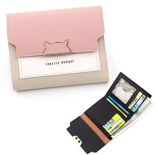 Le Portefeuille Des Femmes Court Porte-Monnaie En Simili-Cuir Titulaire De La Carte Avec Boucle (Rose), Les Femmes Du Court Porte-Monnaie, Sac À Main, Sac À Main, Porte-Monnaie