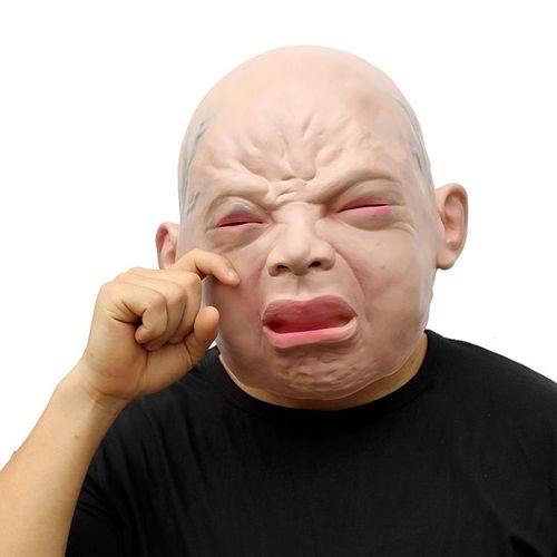 Releastic Homme Masque Nouveauté Halloween Costume De Fête Latex, Masques De Tête (Bébé Qui Pleure)