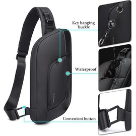 Noir Mode Hommes Sling Bag Sacs À Bandoulière Pour Hommes Sac De Poitrine Antivol Sac Bandoulière Sac De Travail Sport Sling Sac À Dos Imperméable Polyester