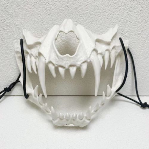 Masques Japonais En Cuir Pu Enracinés Avec Ceinture Élastique,Cosplay,Accessoires De Costume De Fête D'halloween