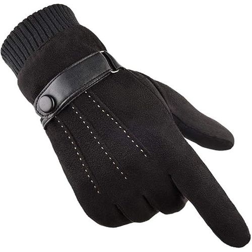 Gants D'hiver Thermiques Unisexe, Intérieur En Daim Épais Et Polaire Douce, Taille Unique Élastique (20 Cm), 100 G, Anti-Froid, Coutures Renforcées Et Design Élégant Pour Activités En Extérieur