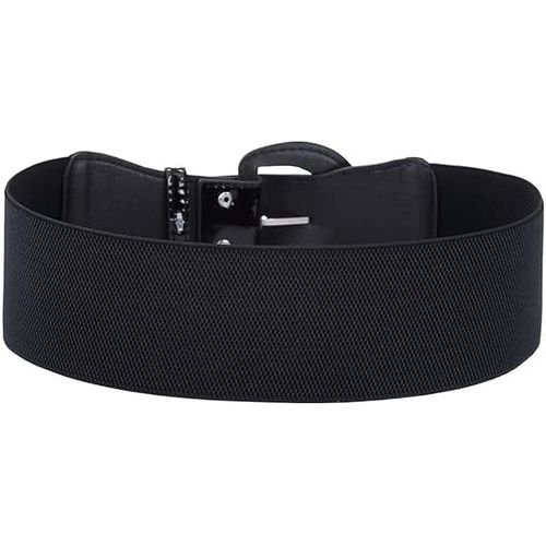 Ceinture Noire Femme Élastique Ceinture En Cuir 3 Trous Élégant Pour Habiller Les Blouses