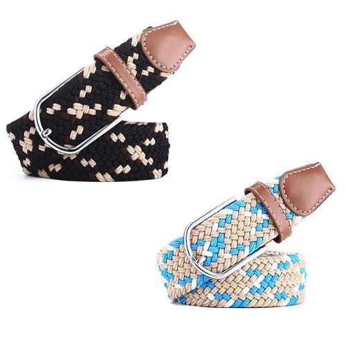 Noir/Marron/Beige+Blanc/Bleu Clair/Beige Ceinture Tissu Toile Modèle De Taille 110 Cm Ceinture De Vêtements Taille Unique