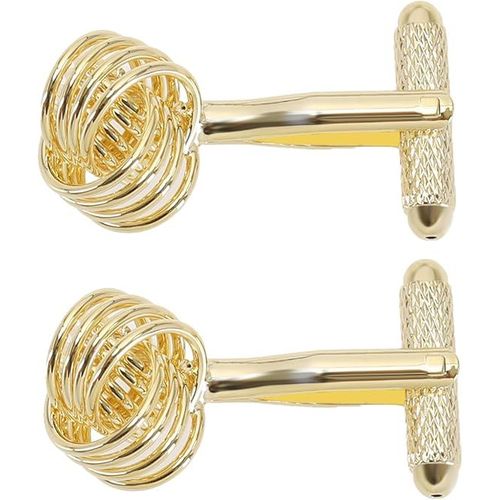 (Or) 1 Paire De Boutons De Manchette Torsadés, Boutons De Manchette Classiques Pour Chemise, Boutons De Manchette Exquis Pour Hommes, Marié, Père, Vêtements, Accessoires De Décoration