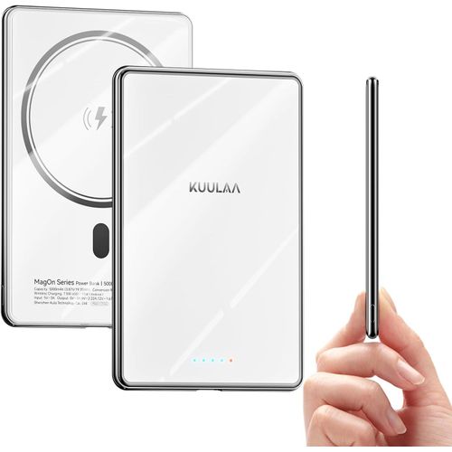 Magsafe Powerbank Ultra Slim 5000 Mah Avec Puissance De Sortie De Type C 20 W, Fonction De Charge Rapide, 7,2 Mm D'épaisseur, Mini Batterie Externe Pour Iphone 16 Pro/15 Pro Max/15/14/13/12