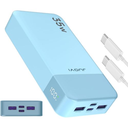 Tianyi-J2651 Batteries Externes 35w 20000mah Usb C In & Out Power Bank, Pack De Batterie Avec Qc4.0+Pd3.0 35w Chargement À Haute Vitesse Pour Oreillette Bluetooth, Téléphone Portable, Tablette (Bleu)