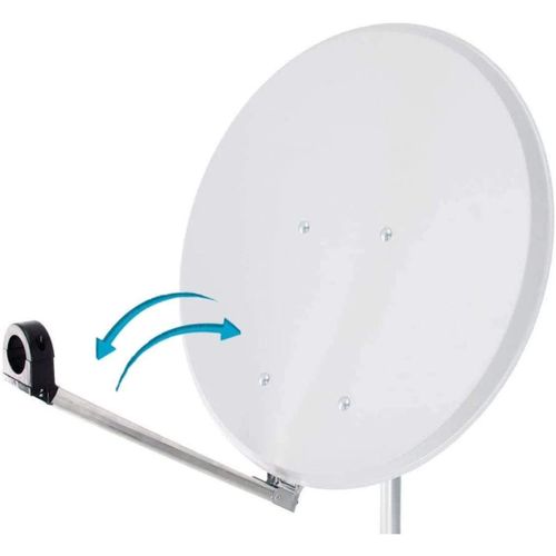 Hdme Parabole Satellite Acier Blanche 65cm Click-clack Premontee Support Pliable Repliable