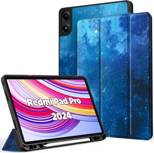 Coque Compatible Avec Redmi Pad Pro 12,1 Pouces 2024 Avec Porte-Stylo, Étui Housse Tablette Pour Redmi Pad Pro - Etoile Bleue[COQ9127786]