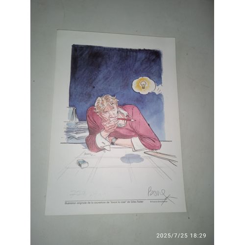 Boucq. Illustration Originale De La Couverture De "Avant La Case" De Gilles Ratier. Numérotée Et Signée.
