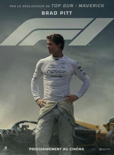 F1 (Le Film) - Véritable Affiche De Cinéma Roulée - Format 40x60 Cm - De Joseph Kosinski Avec Brad Pitt, Damson Idris, Javier Bardem, Kerry Condon, Tobias Menzies / Formule 1 - 2025