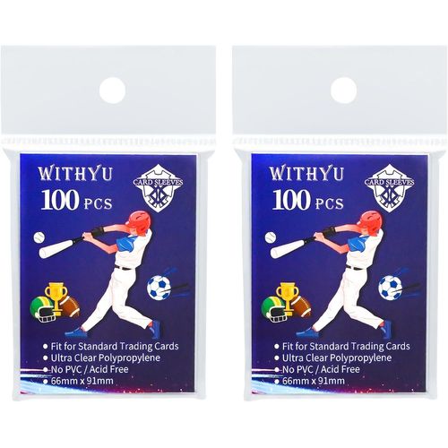 Mdy-Lot De 200 Pochettes Souples Pour Cartes À Collectionner - 66 X 91 Mm - Protection De Carte Ultra Transparente Pour Cartes Jeu/Yugioh/Mtg, Cartes De Baseball/Football/Jeu Et Mini Photos