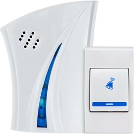 Sonnette sans fil avec portée de 100 m et 32 mélodies, sonnette de porte avec niveaux de volume de 110 dB, sonnette avec récepteur plug-in pour appartements, jardin, sonneries