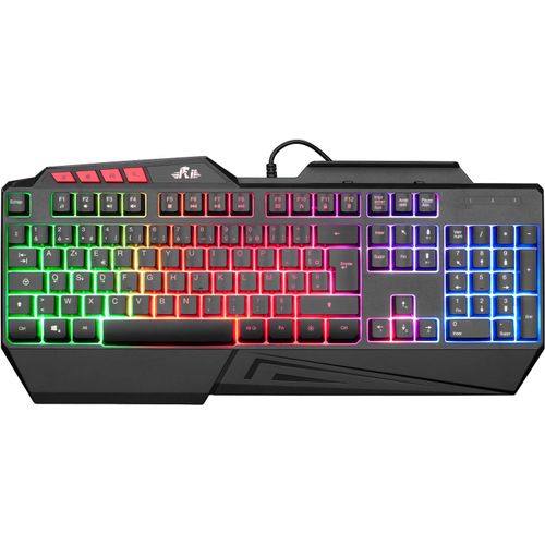 Clavier Gamer Semi-Mécanique USB Filaire, 19 Touches Anti-Ghosting avec rétroéclairage LED, Multimédia, Silencieux, Clavier Gaming Membrane AZERTY Etanche pour Ordinateur Windows/IOS/Xbox/PS4/PS5