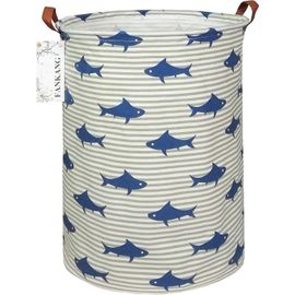 TIANYI-Grand panier à linge, bac de rangement pour jouets, chambre d'enfant, domicile, en toile, pliable, revêtement en polyéthylène étanche, pour enfants, filles, garçons (requin)