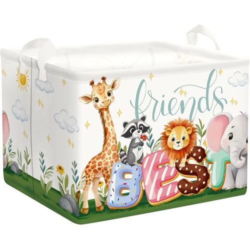 Ihdih-Grand Paniers À Linge Animaux Tropicaux Pour Garçon Fille Girafe Eléphant Repliable Panier Rangement Jouets Vêtements Pour Salle De Bain Chambre À Coucher, Raton Laveur, 36l