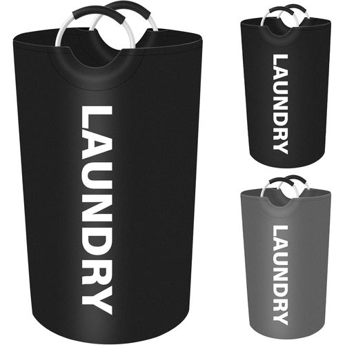 TIANYI-Panier à Linge Pliable, 90L Grand Bac à Linge Sale avec Poignée, Economie d'Espace Sac à Linge Oxford Corbeille à Linge en Tissu pour Salle de Bains, Chambre à Coucher, Chambre d'Enfant (Noir