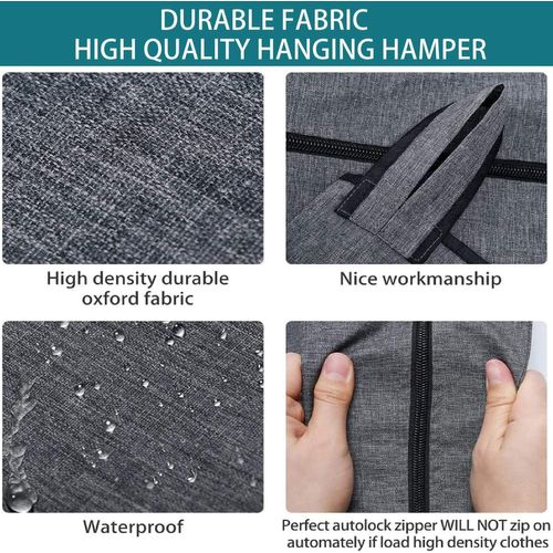 TIANYI-Panier à linge suspendu, au-dessus du panier de porte pour garder les vêtements sales, gain de place pour salle de bain (89 x 56 cm, gris chiné pop)