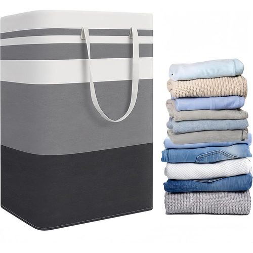 TIANYI-75L Paniers à Linge, Corbeille a Linge Pliable Panier à Linge Sale Familial, Pliable Sac à Linge Pliage Grande Capacité avec Poignées pour Chambre à Coucher Salle de Bain Dortoir