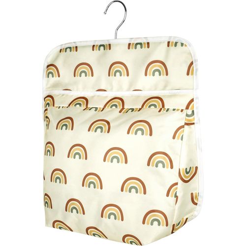 TEPPD-Sac à Pinces à Linge, Panier de Rangement pour Pinces à Linge avec Crochet pivotant à 360°, Grande Capacité Pince à Linge Organisateur pour Pinces à Linge, Petits Objets (Arc-en-Ciel)