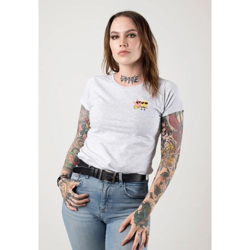 Spongebob Squarepants - Pat Bob Love Heather Grey - Girly - Gris - Xl - 100% Coton,Jersey