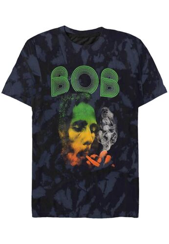Bob Marley - Smoke Gradient Dip Dye - T-Shirt - Noir - S - 100% Coton,Jersey