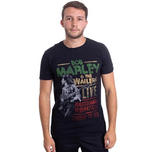 Bob Marley - Rastaman Vibration Tour 1976 - T-Shirt - Noir - S - 100% Coton,Jersey