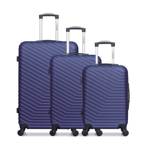 WAVE PARIS - Lot de 3 - Valise grand format, valise weekend et valise cabine LENA