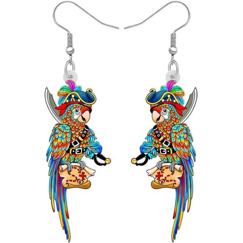 Kal-Boucles D'oreilles Pendantes En Acrylique Animaux Mignons Perroquet Bijoux Pour Femmes Amoureux Des Oiseaux Cadeaux Charms Accessoires
