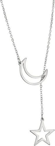 Stainless Steel Crescent Moon And Star Pendant Necklace Delicate Chain Moon Sun Star Necklace Daily Jewellery Gift For Women Girls