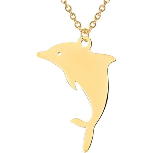 Kal-Collier De Dauphin Bague De Dauphin En Acier Inoxydable Pendentif Dauphin Sautant Pendentif D'amour Dauphin Bijoux D'été Boho Pour Les Femmes Et Les Hommes