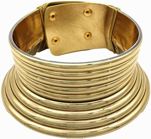 Collier Ras-Du-Cou Punk Africain Doré Pour Femme, Plastiques